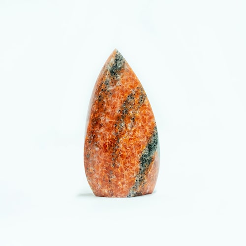 Orange calcite flame shape Brazil