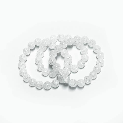 Cracked crystal round beads bracelet