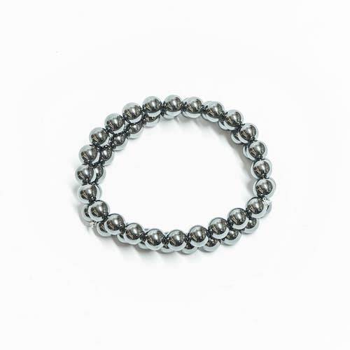Hematite round beads bracelet