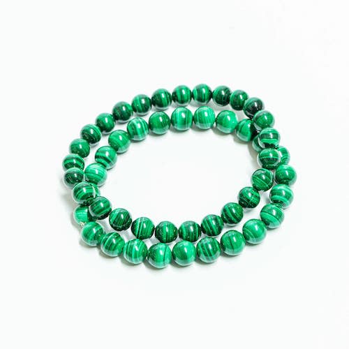 Malachite polished beads bracelet