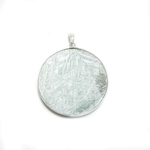 Meteorite Muonionalusta silver pendant