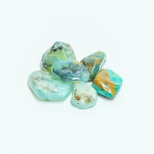 Tumbled blue opal from Peru