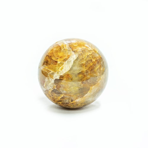 Yellow limonite quartz sphere Madagascar