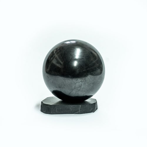 Shungite sphere with stand